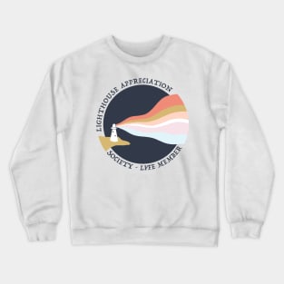 Lighthouse appreciation society life member retro stripes Crewneck Sweatshirt